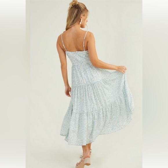 Altar’d State Floral Lace Trim Tiered Midi Dress NWT XS - Picture 2 of 5